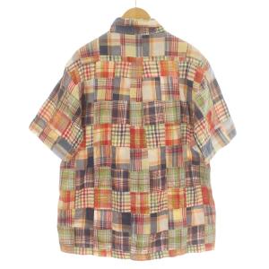 Brooks Brothers 346 ボタンダウンシャツ 半袖 チェック柄 パッチワーク L マルチカラー