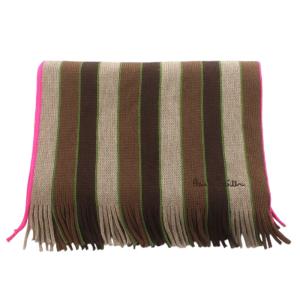 PAUL SMITH マフラー フリンジ ボーダー マルチストライプ ロゴ刺繍 マルチカラー