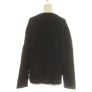 BURBERRY BLACK LABEL Tシャツ ロンT カットソー 長袖 ボーダー ホースロゴ刺繍 3 L 黒 ブラック