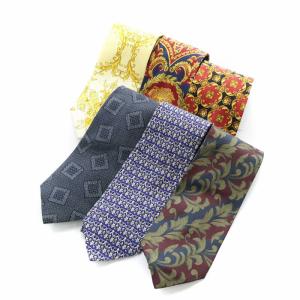 ヴェルサーチェ バレンシアガ ネクタイ レギュラータイ ワイドタイ 6本セット まとめ ロゴ 総柄 絹 シルク マルチカラー