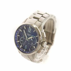 CASIO OCEANUS 腕時計 電波ソーラー デイト カレンダー付き 青文字盤