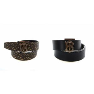 ベルト リバーシブル レザー モノグラム TBロゴ 34/85 ブラウン