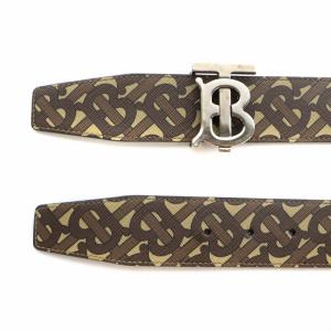 BURBERRY ベルト リバーシブル レザー モノグラム TBロゴ 34/85 ブラウン