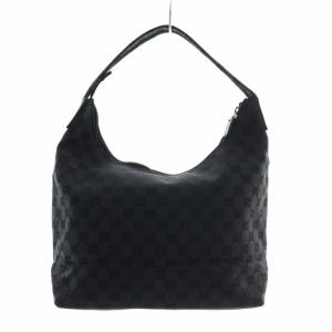 GUCCI ハンドバッグ ワンショルダー キャンバス レザー GG柄 総柄 黒 ブラック 001 3380