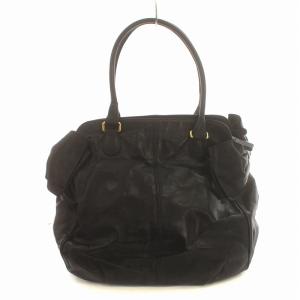 VALENTINO GARAVANI ハンドバック トートバッグ レザー リボン ロゴ金具 黒 ブラック