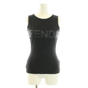 タンクトップ カットソー クルーネック ストレッチ ロゴ 40 M 黒 ブラック