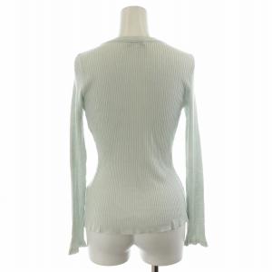 BURBERRY BLUE LABEL カーディガン リブニット 長袖 ウール ロゴ刺繍 38 M 水色 アイスブルー GY14