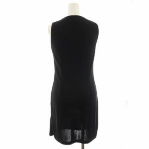 D&G イタリア製 ワンピース ノースリーブ ひざ丈 リボン 40 S 黒 ブラック GY14