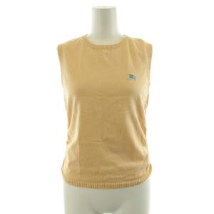 ニットベスト ノースリーブ ロゴ刺繍 38 M ベージュ