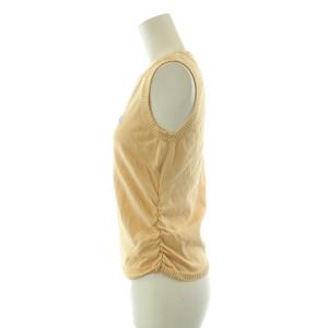 BURBERRY BLUE LABEL ニットベスト ノースリーブ ロゴ刺繍 38 M ベージュ