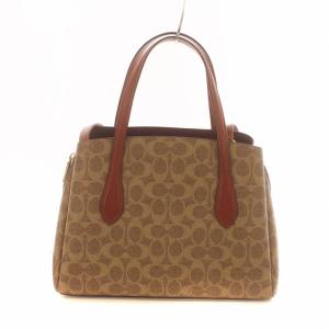 COACH  ローラキャリーオール30 ハンドバッグ ショルダー 2WAY  ブラウン レッド