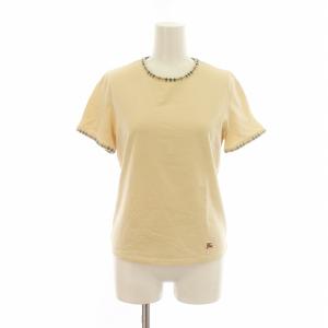 Tシャツ カットソー 半袖 ストレッチ ノバチェック ロゴ刺繍 2 M ベージュ GY14