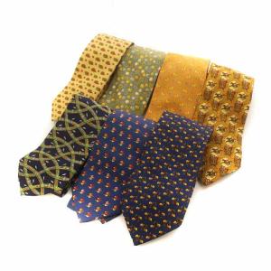 ネクタイまとめ 7点セット レギュラータイ ロゴ 絹 シルク 総柄 マルチカラー GY99