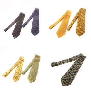 Salvatore Ferragamo ネクタイまとめ 7点セット レギュラータイ ロゴ 絹 シルク 総柄 マルチカラー GY99