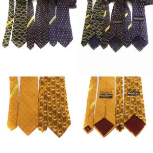 Salvatore Ferragamo ネクタイまとめ 7点セット レギュラータイ ロゴ 絹 シルク 総柄 マルチカラー GY99