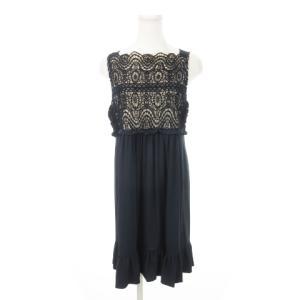 ミニワンピース シアー レース チュール ネイビー