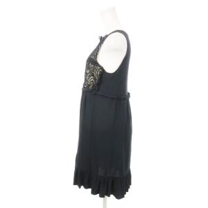 RED VALENTINO REDVALENTINO ミニワンピース シアー レース チュール ネイビー