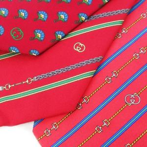 GUCCI ネクタイ 6本 セット まとめ レギュラー シルク 絹 花柄 ストライプ チェーン柄 タッセル柄 ベルト柄