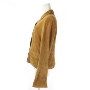 Aquascutum レザージャケット ステンカラー ラムレザー 本革 スエード 9 茶 ブラウン /AO10 GY99