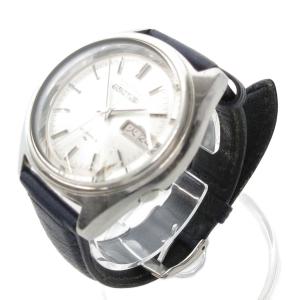 SEIKO 7019-7060 腕時計 アナログウォッチ 自動巻き カレンダー シルバーカラー 紺 ネイビー /AE