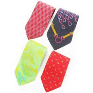 ネクタイ 4本セット ワイドタイ レギュラータイ シルク 絹 総柄 赤 レッド 緑 グリーン 紺 ネイビー