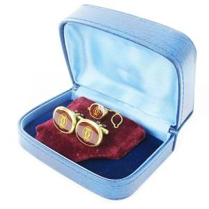 2点セット タイピン カフスピン 2C ロゴ ゴールドカラー 赤 レッド /CK28 GY99