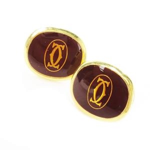 Cartier 2点セット タイピン カフスピン 2C ロゴ ゴールドカラー 赤 レッド /CK28 GY99