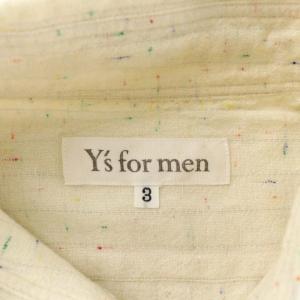 Y's for men シャツ ウール混 ネップ 長袖 総柄 3 M アイボリー