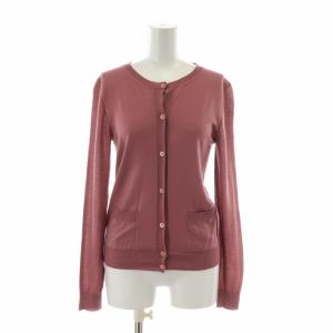 カーディガン ニット ウール 長袖 38 M ピンク P25F69 R172 XH2 /XZ OF