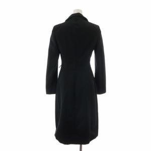 VALENTINO ROMA コート アウター ロング ベルト コットン ナイロン 比翼ボタン 4/38 M 黒 ブラック