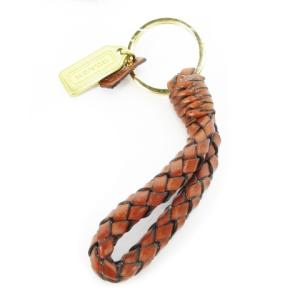 キーリング キーストラップ レザー 革 ロゴプレート 茶 ブラウン 7204 /CK26 GY99