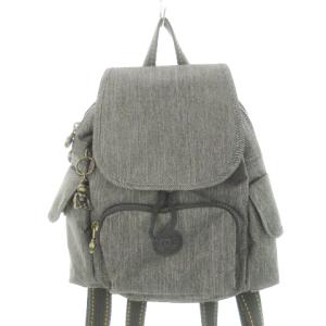 Live Light リュックサック デイパック ナイロン キャンバス ロゴ キーホルダー付き グレー