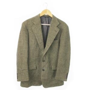 ヴィンテージ 2B テーラード ジャケット 総裏地 ウール ヘリンボーン 96A 7 茶 ブラウン /AO16