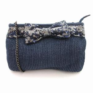 MISTO ショルダーバッグ チェーン スパンコール 青系 /UO GY99