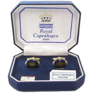 カフスボタン ゴールドカラー 紺 ネイビー /AE GY99