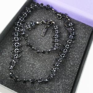 ANNA SUI ネックレス チョーカー ブレスレット ビーズ アクセサリー 2点 セット 黒 ブラック /CK27 GY99