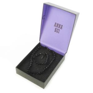ANNA SUI ネックレス チョーカー ブレスレット ビーズ アクセサリー 2点 セット 黒 ブラック /CK27 GY99