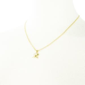 ネックレス ロゴモチーフ ラインストーン バイカラー イエローゴールドカラー /CK26 GY99