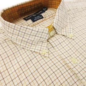 RALPH LAUREN ボタンダウンシャツ 長袖 チェック ロゴ刺繍 オーバーサイズ L 白 ホワイト /MN22 GY99