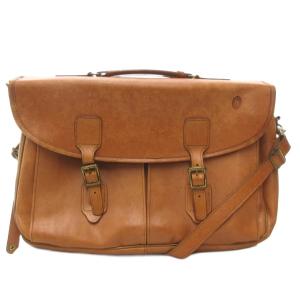 ヴィンテージ ビジネスバッグ ショルダー 2WAY ヌメ革 レザー 茶 ブラウン /AE GY99