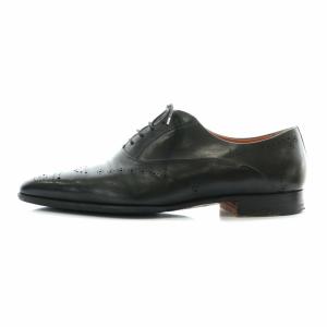 SANTONI 11542 レザー シューズ 革靴 レースアップ メダリオン パンチング 内羽根 7 26cm 黒 ブラック