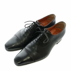 SANTONI 15004 ビジネスシューズ ストレートチップ 革靴 キャップトゥ 内羽根 7 26cm 黒 ブラック