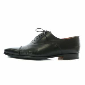 SANTONI 15004 ビジネスシューズ ストレートチップ 革靴 キャップトゥ 内羽根 7 26cm 黒 ブラック