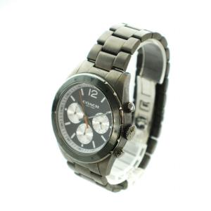 COACH 腕時計 ウォッチ クォーツ クロノグラフ ロゴ 黒文字盤 シルバー色 グレー CA.102.2.96.1337 GY18