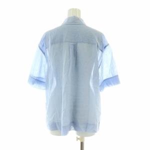 Theory 23SS Summer CTN 半袖 シアー シャツ ブラウス 薄手 S ライトブルー
