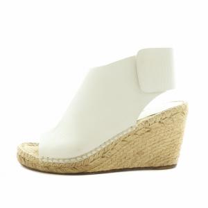 CELINE フィービー期 サンダル レザー オープントゥ エスパドリーユ ウェッジソール 35 22cm 白 ホワイト