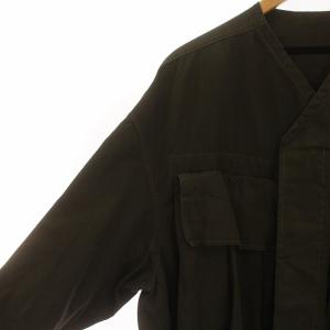 JULIUS ノーカラージャケット ブルゾン  ミリタリー 長袖 シングル 比翼ボタン 1 S カーキ GY12