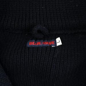 BLUE BLUE JAPAN ジップアップニット カーディガン セーター ハイネック L 紺 ネイビー GY12