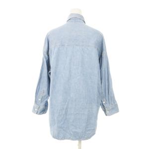 Deuxieme Classe デニムシャツ ダンガリー 長袖 ダブルポケット オーバーサイズ コットン 青 ブルー