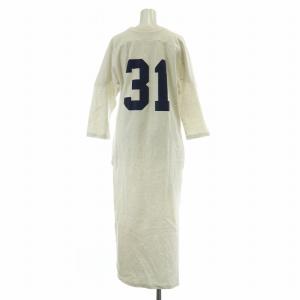 MADISONBLUE フットボールワンピース スウェット地 長袖 ロング マキシ クルーネック バックプリント 00 XS グレー